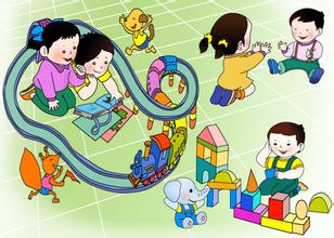 孩子在幼儿园快乐的玩耍